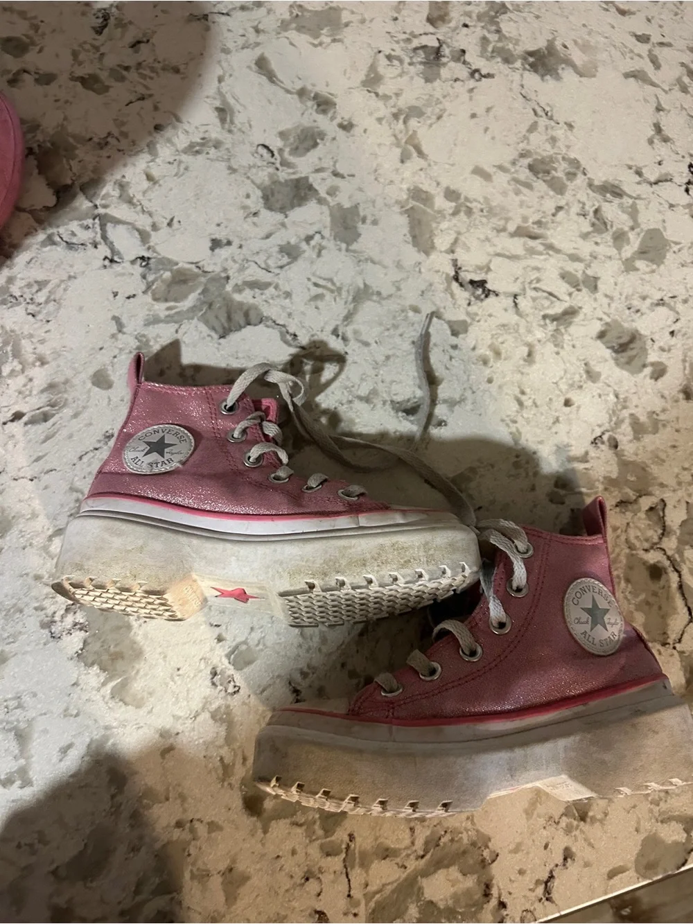 Converse Kids Pink High-Top Platform Sneakers